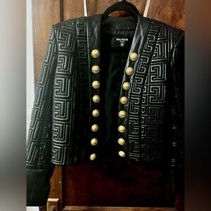 Balmain Black Leather Jacket